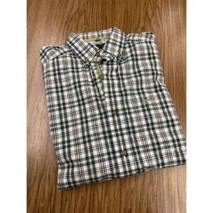 Men’s Ariat Short Sleeve Shirt PRO SERIES Medium Plaid Green Stripes